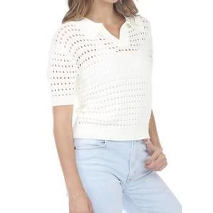 NEW RAIN + ROSE petal knit top in ivory